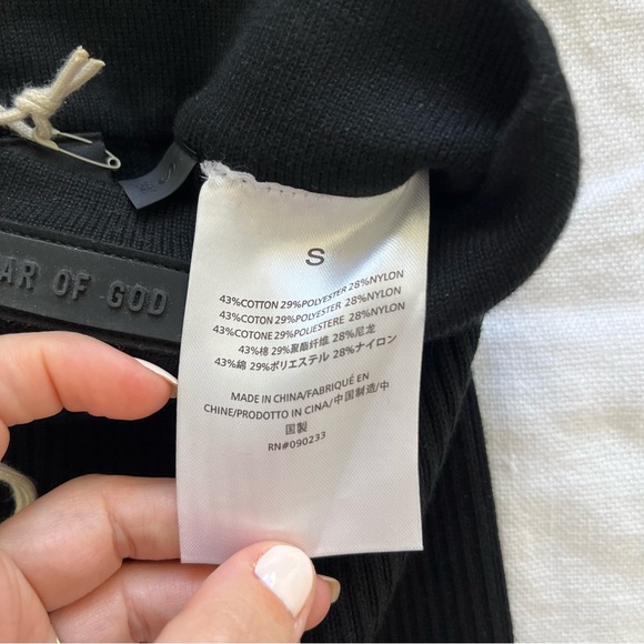 NWT FEAR OF GOD ESSENTIALS Black Rib Leggings Size S - Picture 5 of 5